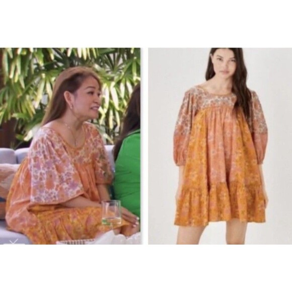 American Eagle S Jenn Tran Dress Floral Swingy Patchwork Mini Peasant Cottage - Picture 1 of 8